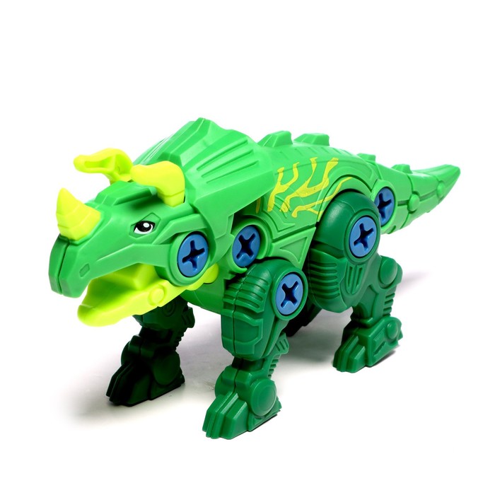 Конструктор винтовой «Динозавр», в клетке, цвет зелёный - фото 1886792253