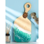 Доска разделочная авторская Adelica, 17×38×2.5 см, с эпоксидной пищевой смолой, дерево цельный кедр, рисунок МИКС - Фото 4