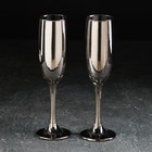 Набор бокалов стеклянных для шампанского Доляна «Кьянти», 170 мл, 2 шт, цвет серый - фото 3905126