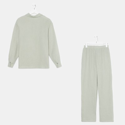 Пижама женская (рубашка, брюки) KAFTAN Basic, размер 44-46, зелёная