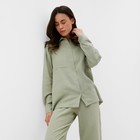 Пижама женская (рубашка и брюки) KAFTAN "Basic" размер 48-50, цвет зелёный - Фото 3