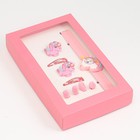 Детский подарочный набор для девочек 9 в 1: наручные часы, 4 резинки, 2 зажима, 2 заколки - фото 6564267