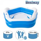 УЦЕНКА Бассейн надувной Bestway, 213×206×69 см, с сиденьями и подголовниками, от 6 лет, 54153 - Фото 1