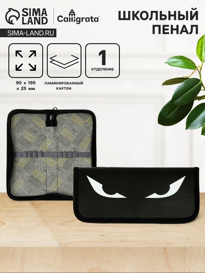 Пенал школьный, 1 секция, 9×19.5×2.5, Don't touch