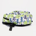 Рюкзак школьный из текстиля на молнии, наружный карман, пенал, цвет зелёный - фото 6564580