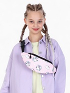 Рюкзак молодёжный на молнии, 3 наружных кармана, поясная сумка, цвет розовый - фото 119096495