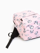 Рюкзак молодёжный на молнии, 3 наружных кармана, поясная сумка, розовый - Фото 6