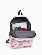 Рюкзак молодёжный на молнии, 3 наружных кармана, поясная сумка, розовый - Фото 10