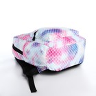 Рюкзак молодёжный из текстиля на молнии, 3 кармана, поясная сумка, цвет голубой/белый/розовый - фото 6564595
