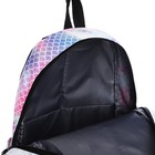 Рюкзак молодёжный из текстиля на молнии, 3 кармана, поясная сумка, цвет голубой/белый/розовый - фото 6564596