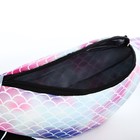 Рюкзак молодёжный из текстиля на молнии, 3 кармана, поясная сумка, цвет голубой/белый/розовый - Фото 8