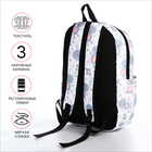 Рюкзак молодёжный из текстиля на молнии, 3 кармана, поясная сумка, цвет белый - фото 6564602