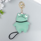 Брелок кожзам с карабином "Лягушонок закатил глаза" 10х7,6 см - фото 21525265