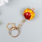 Брелок металл с карабином, эмаль, стразы "Спелый гранат" 13,1х4,4 см - Фото 2