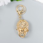 Брелок металл с карабином, эмаль, стразы "Ажурный череп" 11,6х3,7 см - фото 62097042