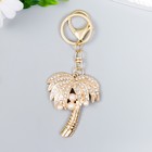 Брелок для ключей на кольце с карабином «Пальма с жемчугом», металл, 13×4.4 см - фото 60800612