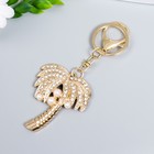 Брелок для ключей на кольце с карабином «Пальма с жемчугом», металл, 13×4.4 см - фото 60800613