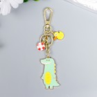 Брелок металл, эмаль с карабином "Крокодильчик с кругом и уточкой" - фото 21525500