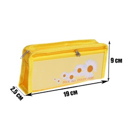 

Пенал школьный "Ромашки" на молнии, 2 отделения, МИКС