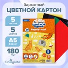 Картон бархатный А5, 5 листов, 5 цветов, 180 г/м2 7160573 - фото 4098600