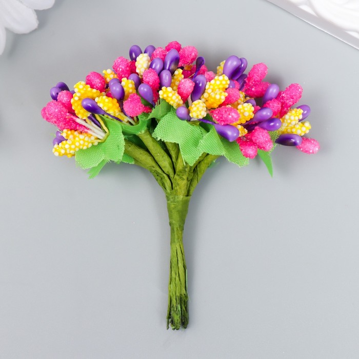 Цветы для декорирования "Соцветие" ассорти сирень 1 букет=12 цветов 8,5 см