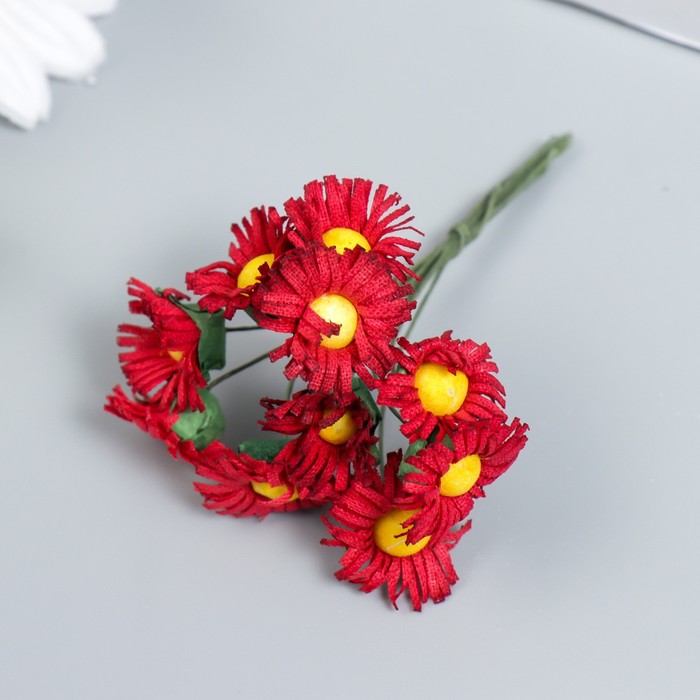 Цветы для декорирования "Ноготки" бордо 1 букет=10 цветов 7 см - фото 1911698867