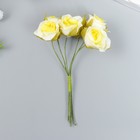 Цветы для декорирования "Роза Амадеус" жёлтый 2 оттенка 1 букет=6 цветов 10 см - Фото 1