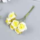 Цветы для декорирования "Роза Амадеус" жёлтый 2 оттенка 1 букет=6 цветов 10 см - Фото 2