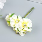 Цветы для декорирования "Колерия жёлтая" с жемчужинкой и стразой 1 букет=6 цветов 7445190 - фото 16811114