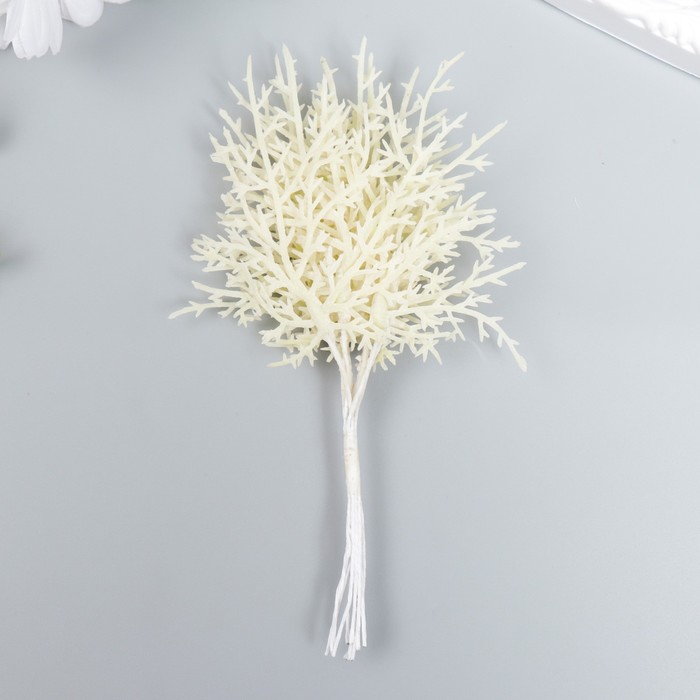 

Искусственное растение для творчества "Можжевельник" 1 букет=10 веточек белый 15 см