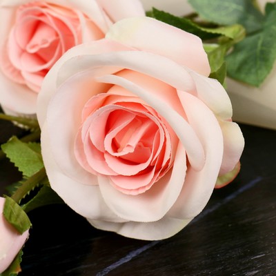 Цветы искусственные «Роза кустовая», h=67 см, бледно-розовые