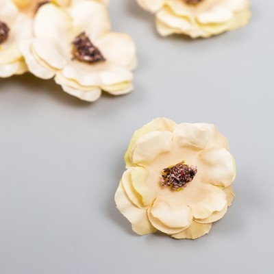 Бутон на ножке для декорирования "Примула" кремовая d=3 см