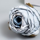 Бутон на ножке для декорирования "Пионовидная роза голубая" 4х5 см - Фото 3