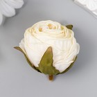 Бутон на ножке для декорирования "Пионовидная роза сливочная" 4х5 см - фото 2705955