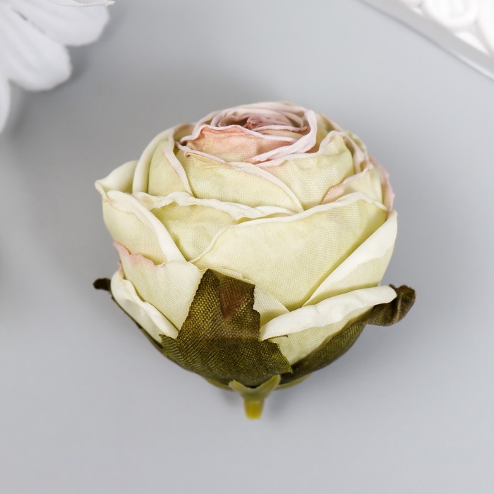 Бутон на ножке для декорирования «Пионовидная роза зелёная», 4×5 см - Фото 1