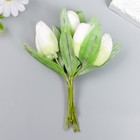 Цветы для декорирования "Заснеженные белые тюльпаны" 1 букет=6 цветов 14 см - Фото 1