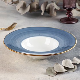 Тарелка керамическая для пасты «Сапфир», 300 мл, d=24 см, цвет синий