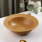 Тарелка керамическая глубокая «Морская гладь», 600 мл, d=21 см, цвет коричневый - фото 2705985