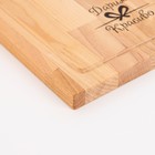 Доска разделочная и сервировочная "Угловая ручка" малая с желобом 30х18х1,8 см - фото 31062572