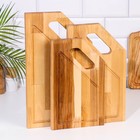 Набор досок разделочных Дарим Красиво «Угловая ручка», 3 шт., 38×22×1.8 см, 34×20×1.8 см, 30×18×1.8 см, на подставке, дерево - Фото 2