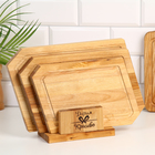 Набор досок разделочных Дарим Красиво «Ромб», 3 шт., 36×22×1.8 см, 32×20×1.8 см, 28×18×1.8 см, подставка, дерево - Фото 1