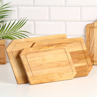 Набор досок разделочных Дарим Красиво «Ромб», 3 шт., 36×22×1.8 см, 32×20×1.8 см, 28×18×1.8 см, подставка, дерево - Фото 2