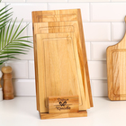 Набор досок разделочных Дарим Красиво «Парус», 3 шт., 38×22×1.8 см, 34×20×1.8 см, 30×18×1.8 см, на подставке, дерево - Фото 1