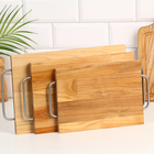 Набор досок разделочных Дарим Красиво «Прямоугольник», 3 шт., металлическая ручка, подставка, 39×23×2 см, 33×20×1.8 см, 28×18 см, дерево - Фото 2
