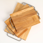 Набор досок разделочных Дарим Красиво «Прямоугольник», 3 шт., металлическая ручка, подставка, 39×23×2 см, 33×20×1.8 см, 28×18 см, дерево - Фото 3