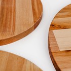 Набор досок разделочных Дарим Красиво «Круг», 3 шт., d=35×1.8 см, 30×1.8 см, 25×1.8 см, на подставке, дерево - Фото 9
