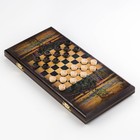 Нарды "Хозяин тайги", деревянная доска 40 x 40 см, с полем для игры в шашки - фото 9195898