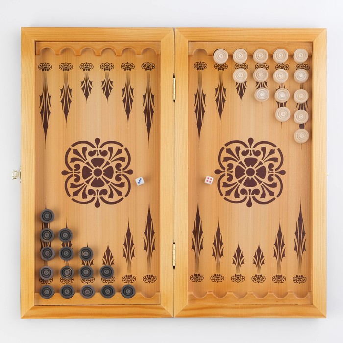 Нарды "Восточный узор", деревянная доска 40 x 40 см, с полем для игры в шашки - фото 1889755687