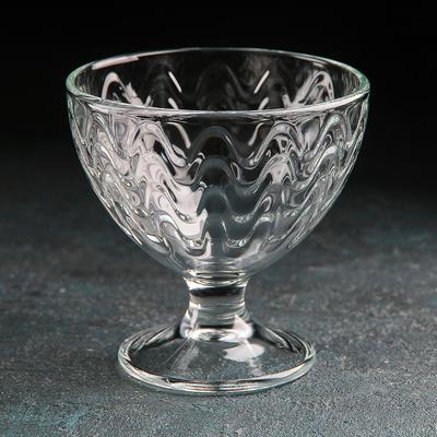 Креманка «Мальва. Волна», 310 мл, d=10 см, стекло, прозрачная