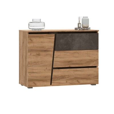 Комод напольный «Соренто», 3 ящика, 1002×418×750 мм, цвет дуб крафт/бетон тёмный